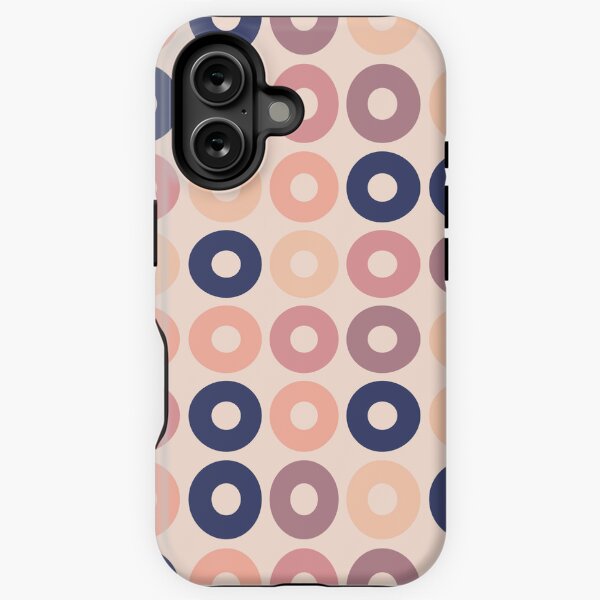 Pink and Navy circles iPhone Tough Case