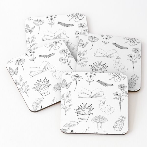 Item preview, Coloring Page with cats, flowers, fruits, Gift for Kids designed and sold by JeSuisAgnes.