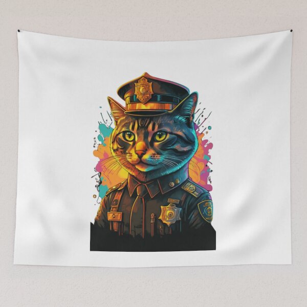 Item preview, police officer cat designed and sold by PatronesKawai.