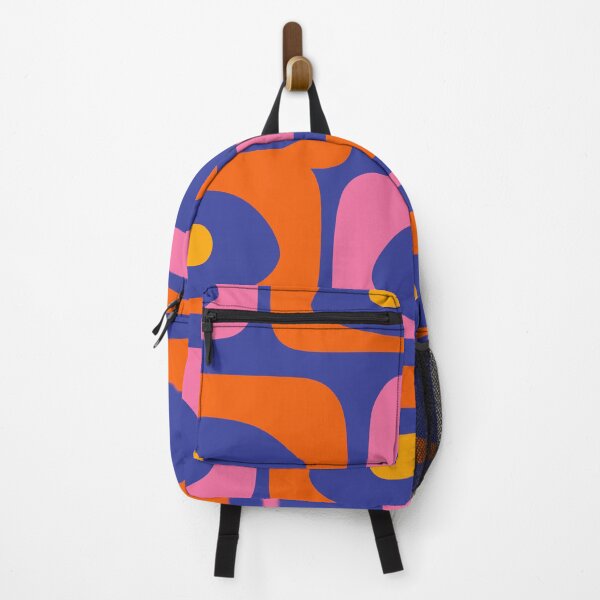 Item preview, Colorful Mid Century Modern Piquet Minimalist Abstract Blue Pink Orange designed and sold by kierkegaard.