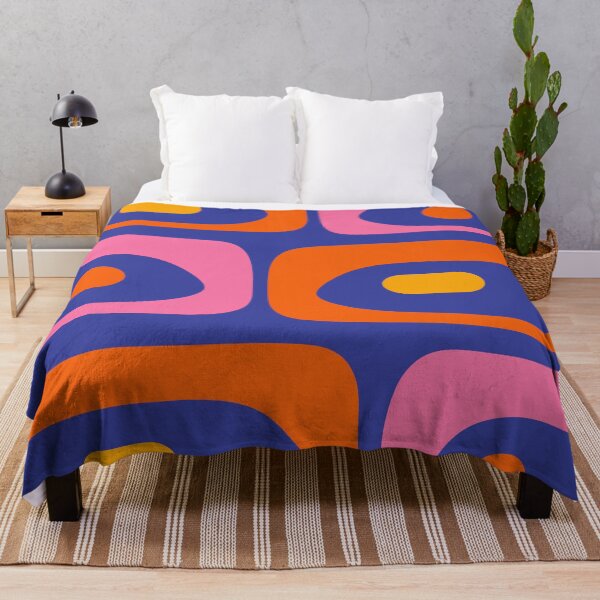 Item preview, Colorful Mid Century Modern Piquet Minimalist Abstract Blue Pink Orange designed and sold by kierkegaard.