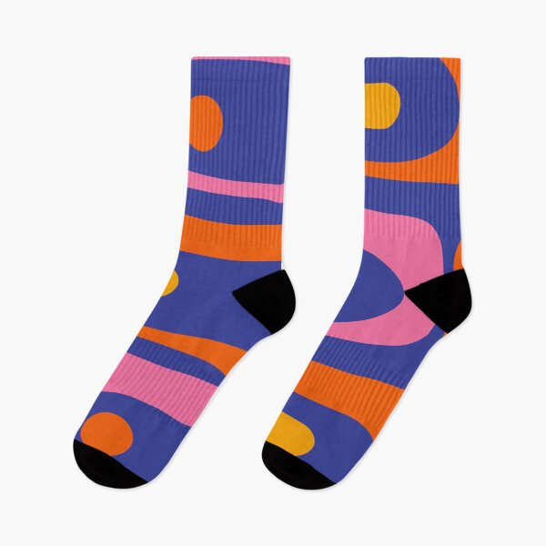 Item preview, Colorful Mid Century Modern Piquet Minimalist Abstract Blue Pink Orange designed and sold by kierkegaard.