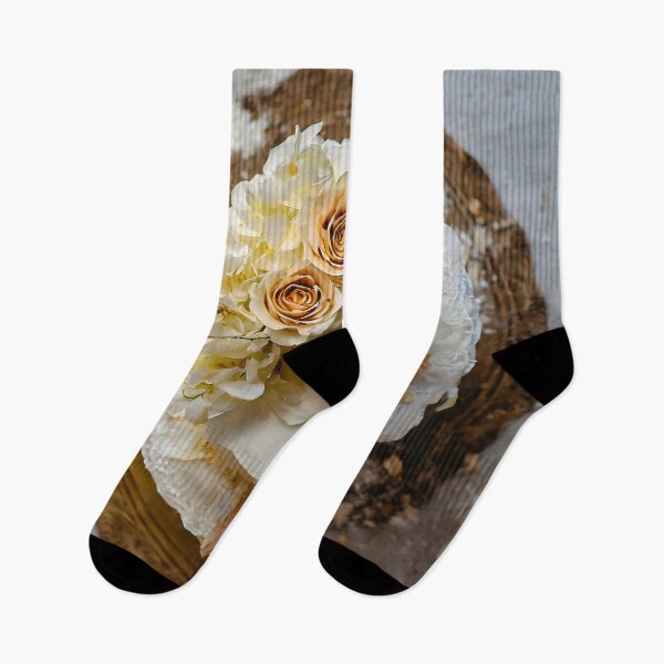 Item preview, Zenith view of a wedding cake with golden flowers and gypsophila. designed and sold by coffeeflavour.