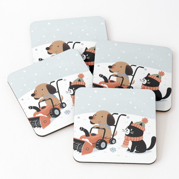 Item preview, Snow Blower Fantasy with Dachshund and Black Cat designed and sold by zzz888.