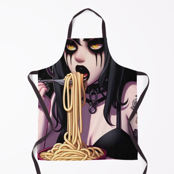 Item preview, Gothic Girl Eating Pasta designed and sold by ArtadoraDesignz.