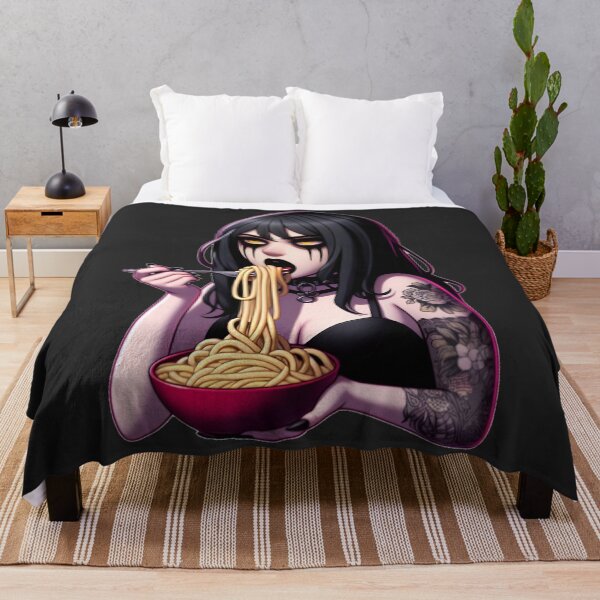 Item preview, Gothic Girl Eating Pasta designed and sold by ArtadoraDesignz.