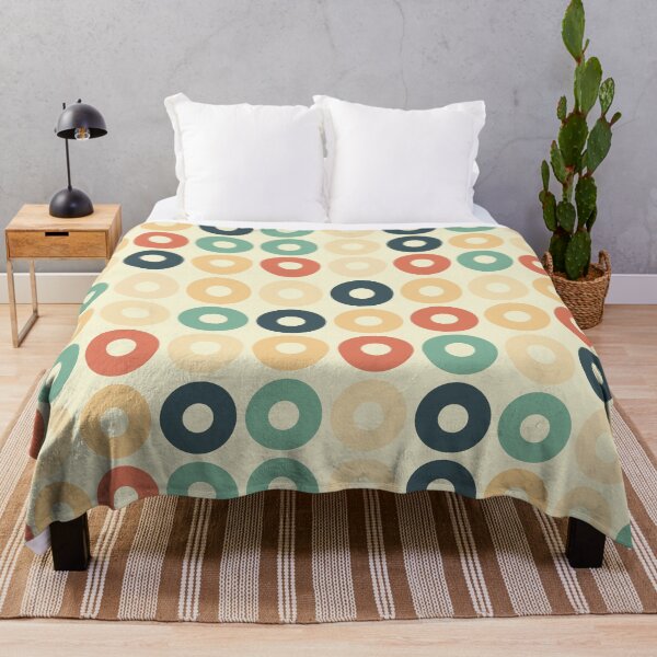 Petrol and Cinnamon circles Throw Blanket