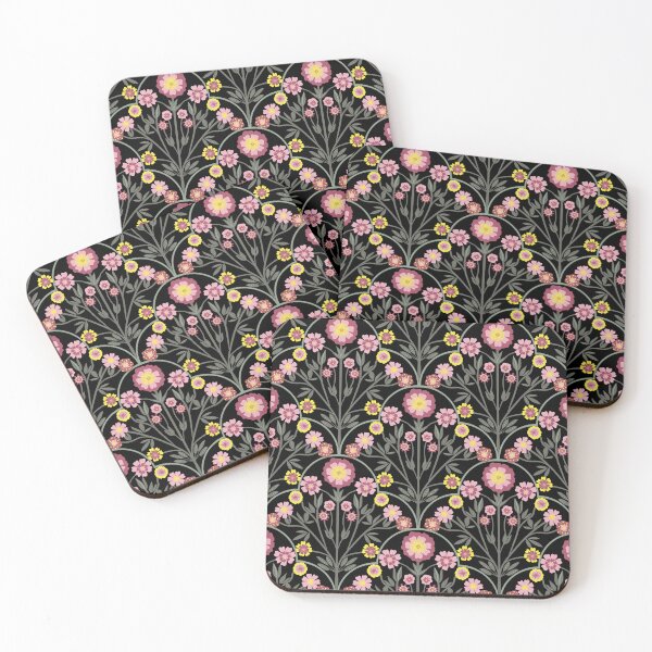Item preview, Patrón de superficie floral rosa y negro designed and sold by Sheila McDowell Design.