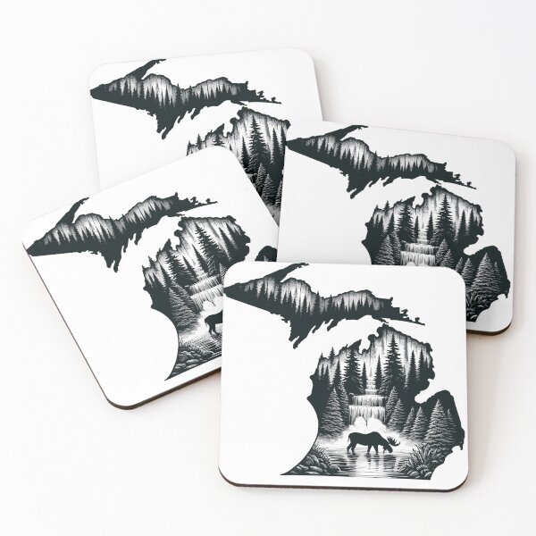 Item preview, Michigan map and landscape designed and sold by landscapeworlds.