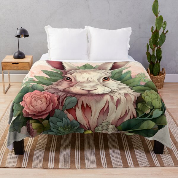 Item preview, Hare Rabbit with Peony 15 - Vintage Animals Collection designed and sold by RuralChicbyO.