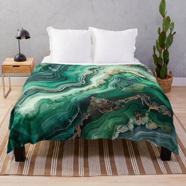 Item preview, Abstract Art Malachit Stone Slab Blue Green Beige designed and sold by fluffstuffgifts.