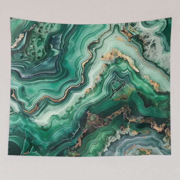 Item preview, Abstract Art Malachit Stone Slab Blue Green Beige designed and sold by fluffstuffgifts.