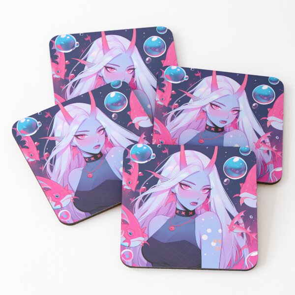 Item preview, Neon Pink Aquatic Fantasy Elf Anime Girl designed and sold by bubblegoth.