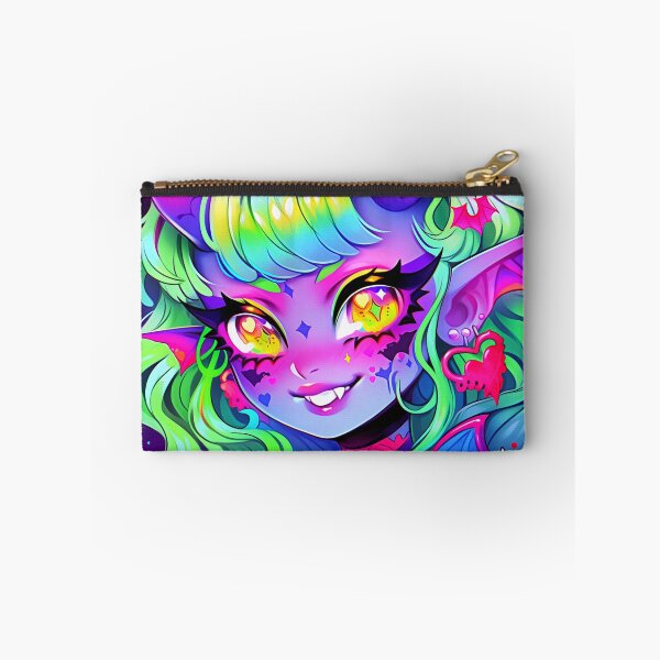 Item preview, Cute Whimsical Ranbow Neon Demon Anime Girl designed and sold by bubblegoth.
