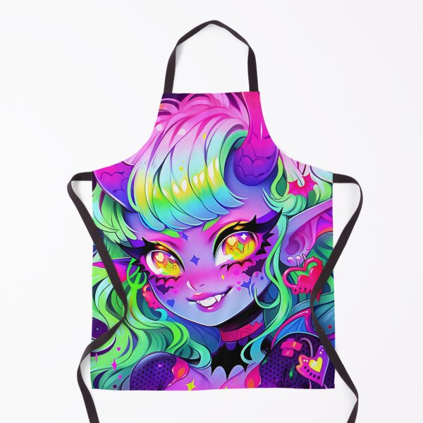 Item preview, Cute Whimsical Ranbow Neon Demon Anime Girl designed and sold by bubblegoth.