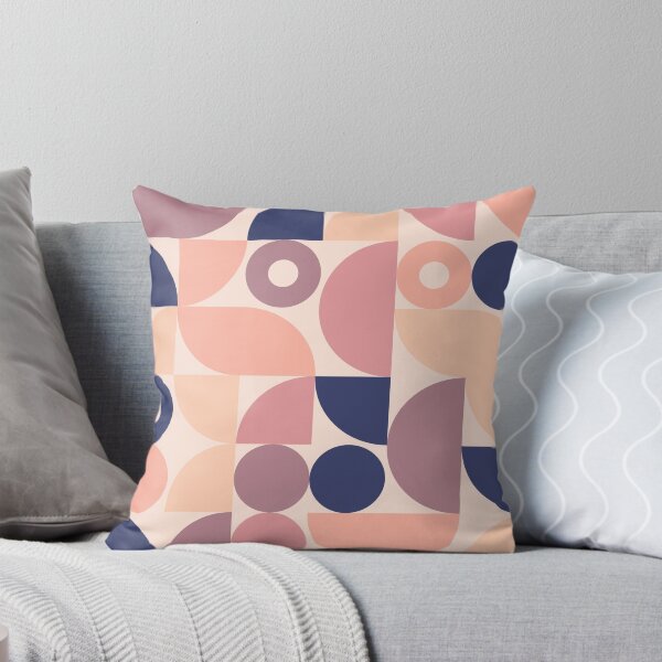 Pink and Navy Throw Pillow