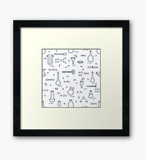 Chemistry, biology. Scientific, education elements Framed Print