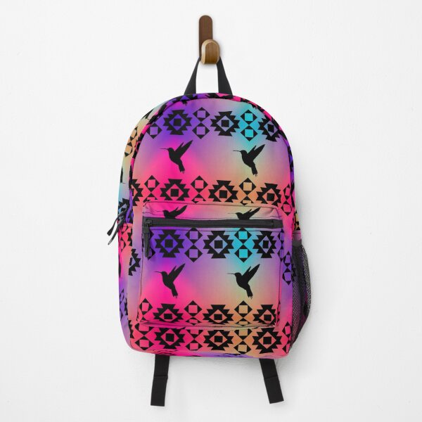 Item preview, Rainbow Gradient / Black Hummingbird Native Print designed and sold by JMWCD.