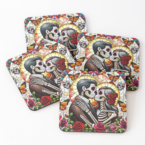 Item preview, Dia De Los Muertos Sugar Skull Skeletons designed and sold by HippieFarms11.