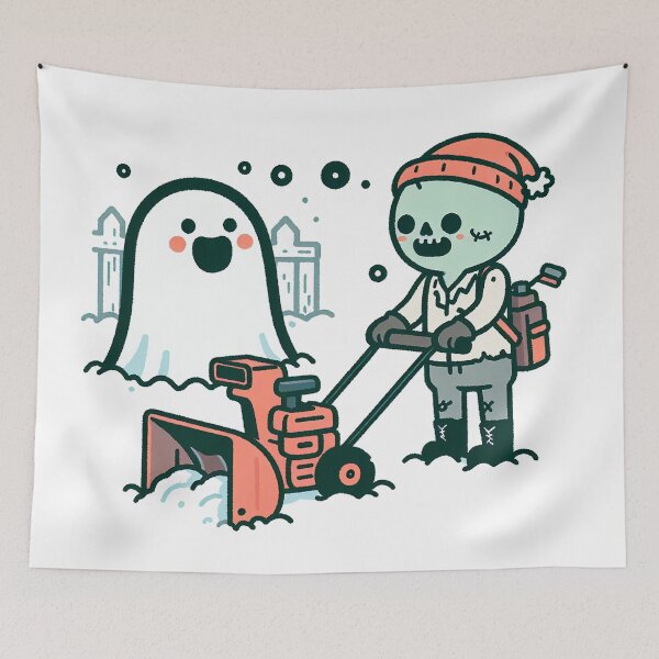 Item preview, Snow Blower Fantasy with Ghost and Zombie designed and sold by zzz888.
