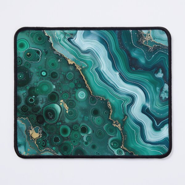 Item preview, Abstract Art Malachit Stone Slab Blue Green Beige designed and sold by fluffstuffgifts.