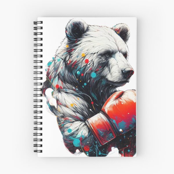 Item preview, Boxing Bear Red Gloves Colorful Dots designed and sold by Martial-Art-23.