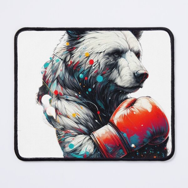 Item preview, Boxing Bear Red Gloves Colorful Dots designed and sold by Martial-Art-23.