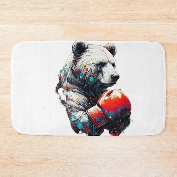 Item preview, Boxing Bear Red Gloves Colorful Dots designed and sold by Martial-Art-23.