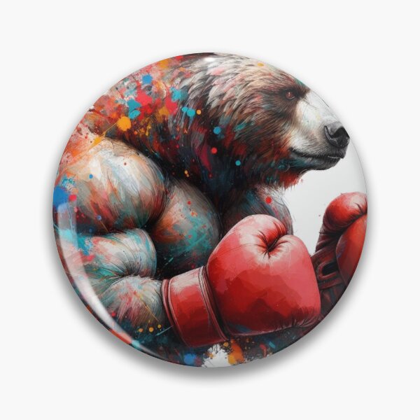 Item preview, Boxing Bear Red Gloves Splash of Colors designed and sold by Martial-Art-23.