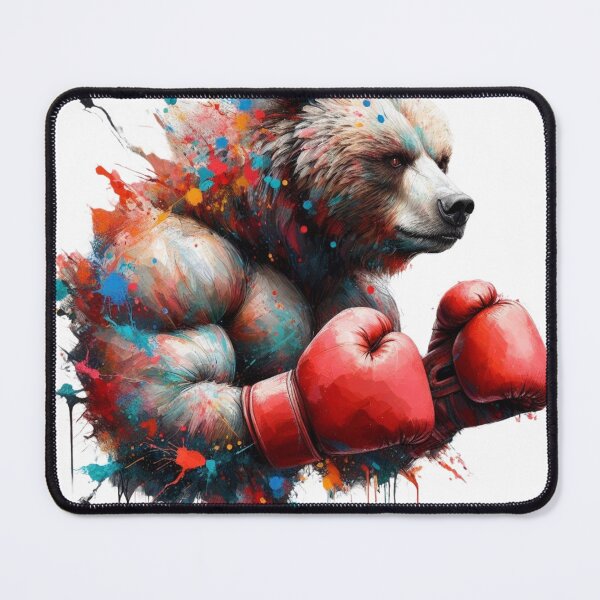 Item preview, Boxing Bear Red Gloves Splash of Colors designed and sold by Martial-Art-23.