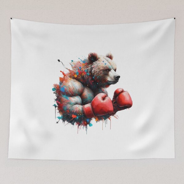 Item preview, Boxing Bear Red Gloves Splash of Colors designed and sold by Martial-Art-23.