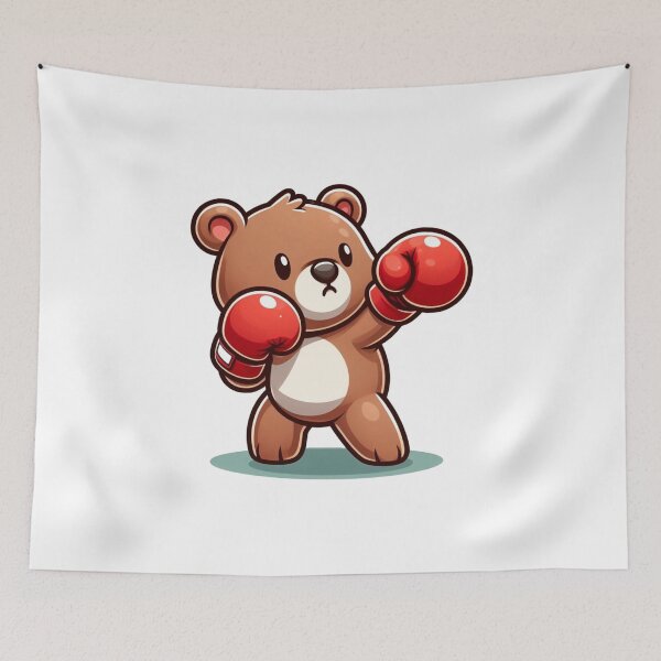 Item preview, Cute Boxing Bear Red Gloves  designed and sold by Martial-Art-23.