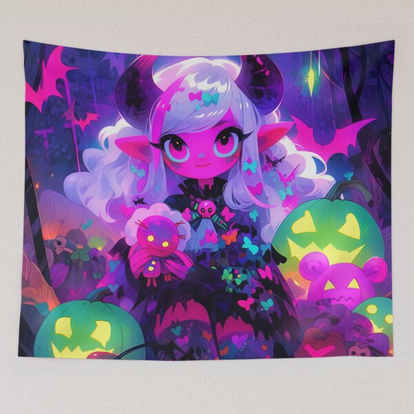 Item preview, Enchanted Halloween Jack'O'Lantern Anime Girl designed and sold by bubblegoth.
