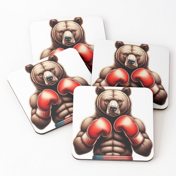 Item preview, Red Gloves Boxing Bear  designed and sold by Martial-Art-23.