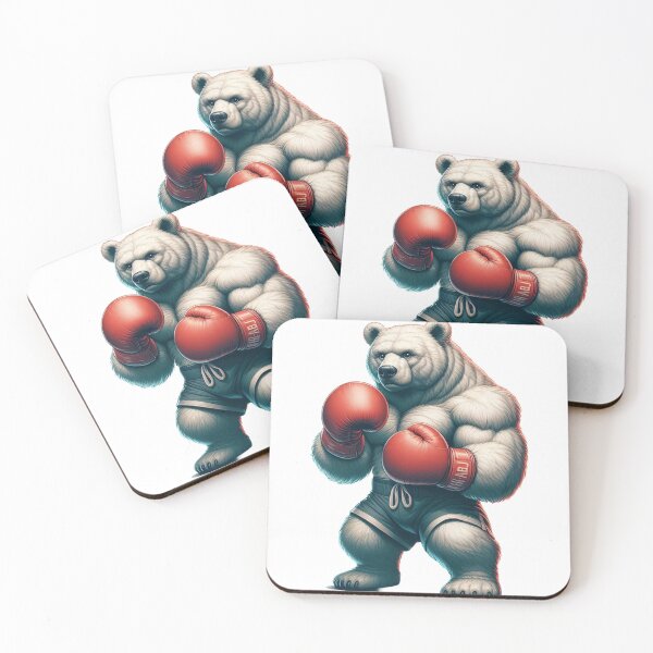 Item preview, Red Gloves Boxing White Bear  designed and sold by Martial-Art-23.