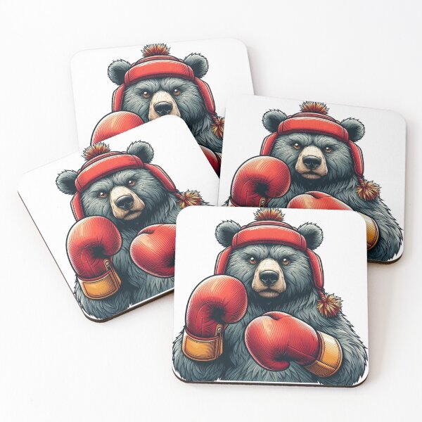 Item preview, Red Gloves Boxing Bear With Hat designed and sold by Martial-Art-23.