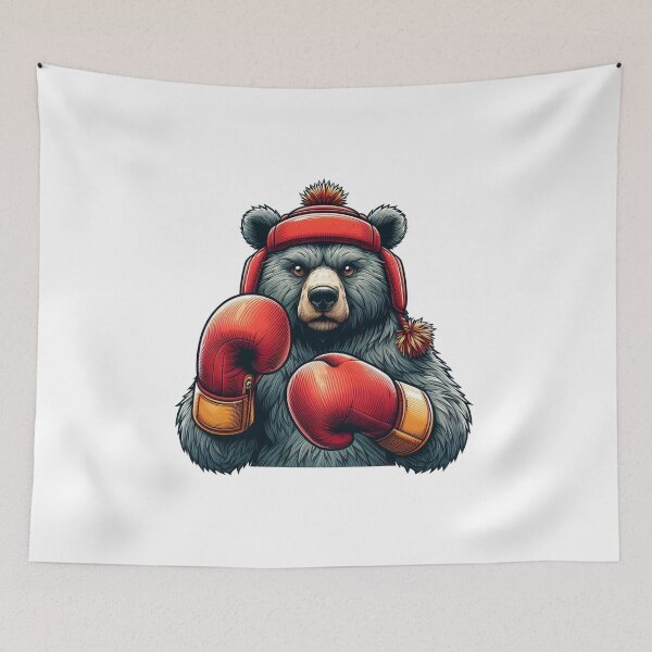 Item preview, Red Gloves Boxing Bear With Hat designed and sold by Martial-Art-23.