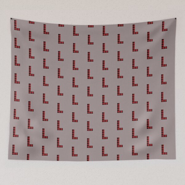 Item preview, Letter "L" - Red/Black Plaid Buffalo Flannel T-Shirt designed and sold by TrendyMerch.