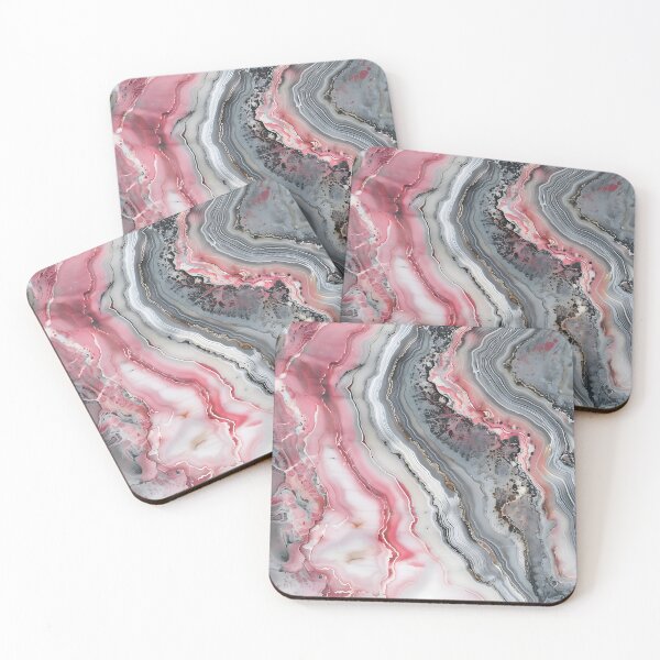 Item preview, Abstract Art Pink Grey Agate Design Nature Print  designed and sold by fluffstuffgifts.
