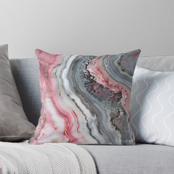 Item preview, Abstract Art Pink Grey Agate Design Nature Print  designed and sold by fluffstuffgifts.