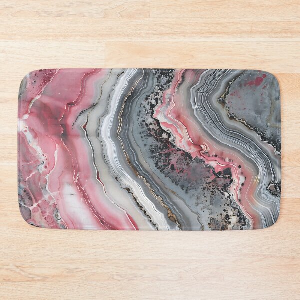 Item preview, Abstract Art Pink Grey Agate Design Nature Print  designed and sold by fluffstuffgifts.