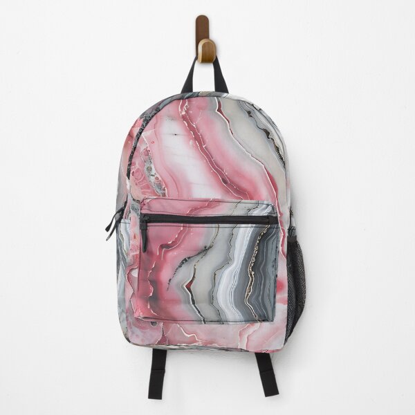 Item preview, Abstract Art Pink Grey Agate Design Nature Print  designed and sold by fluffstuffgifts.