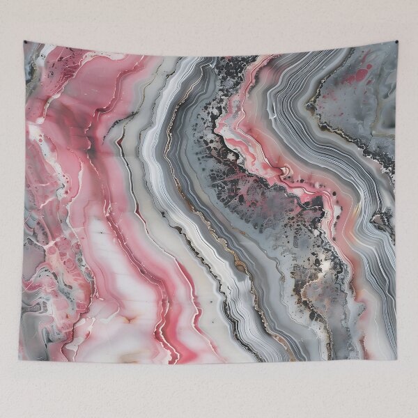 Item preview, Abstract Art Pink Grey Agate Design Nature Print  designed and sold by fluffstuffgifts.