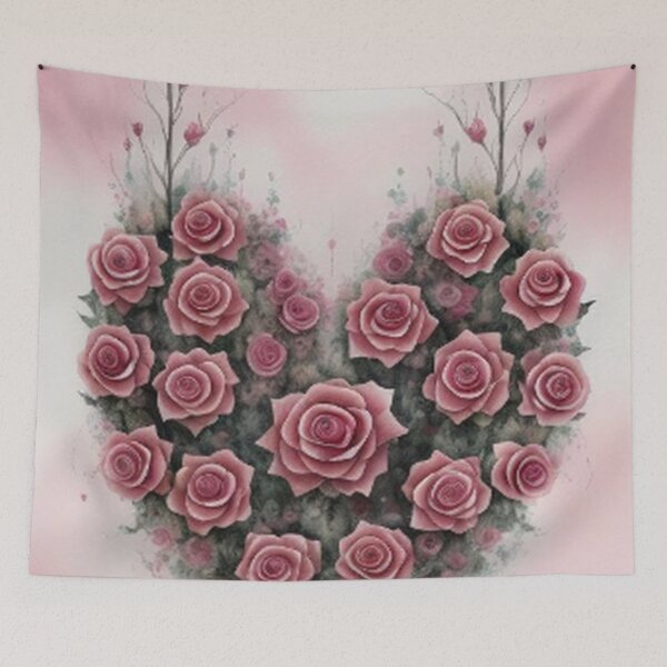 Item preview, Classic Vintage Floral Valentine Heart Art  designed and sold by TheDarkWardrobe.