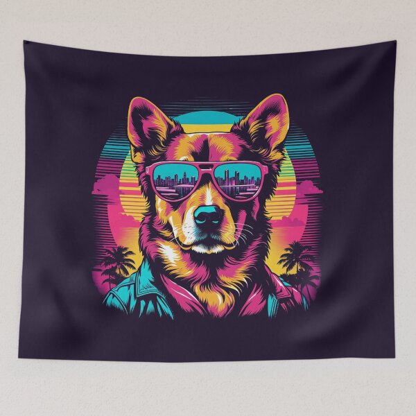 Item preview, Dog with glasses because even canine expressions become more intriguing with a touch of style designed and sold by Pulsant  Paintings.