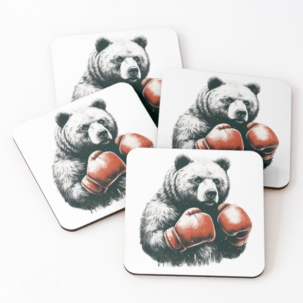 Item preview, Boxing Bear Red Fighter Combat Stand  designed and sold by Martial-Art-23.