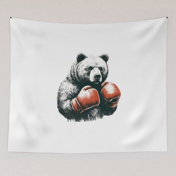 Item preview, Boxing Bear Red Fighter Combat Stand  designed and sold by Martial-Art-23.