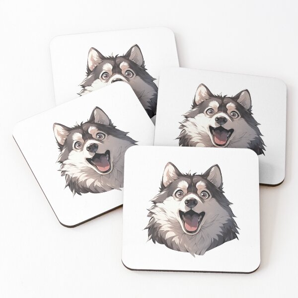 Item preview, Cute Kawaii Surprised Husky Dog designed and sold by CozyKawaiiArt.