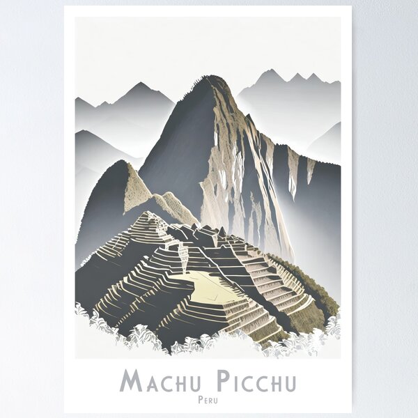 Item preview, Vintage Machu Picchu – Retro Minimalist Travel Poster designed and sold by pod24.