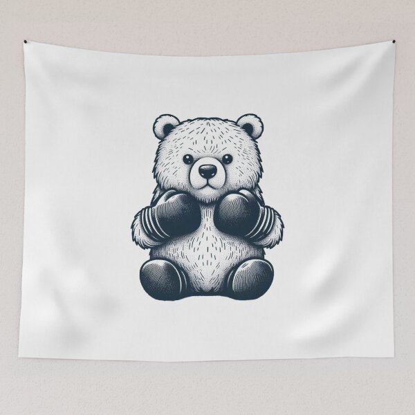 Item preview, Cute Boxing Bear Fighter Combat Stand  designed and sold by Martial-Art-23.